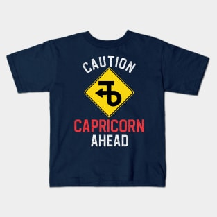 Funny Zodiac Horoscope Capricorn Road Sign Traffic Signal Kids T-Shirt